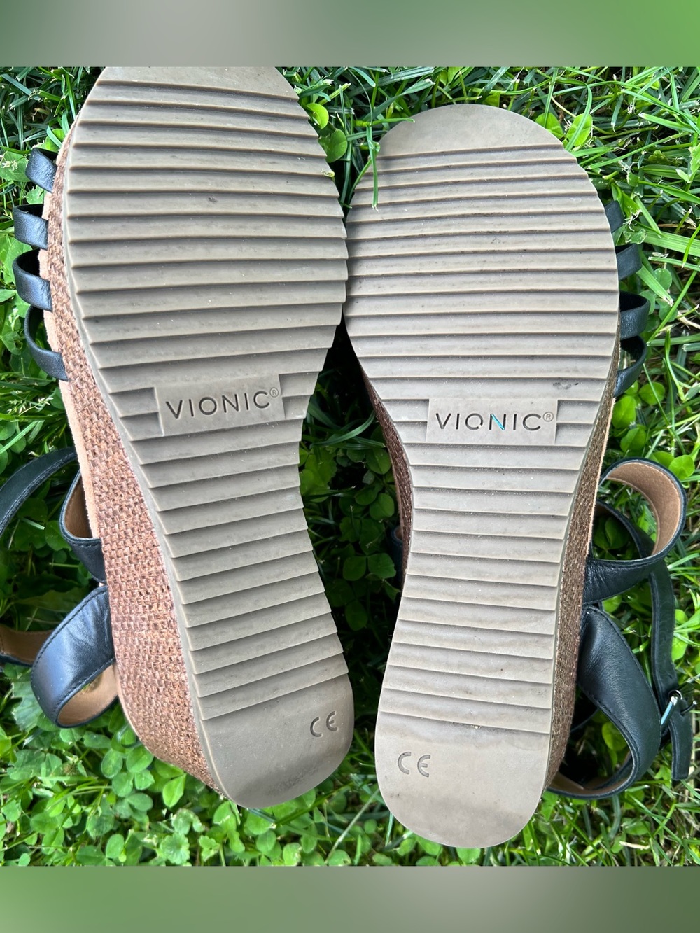 Vionic Clarisa Raffia Black Wedge Sandals Women's Size US 9.5 - Picture 13 of 15